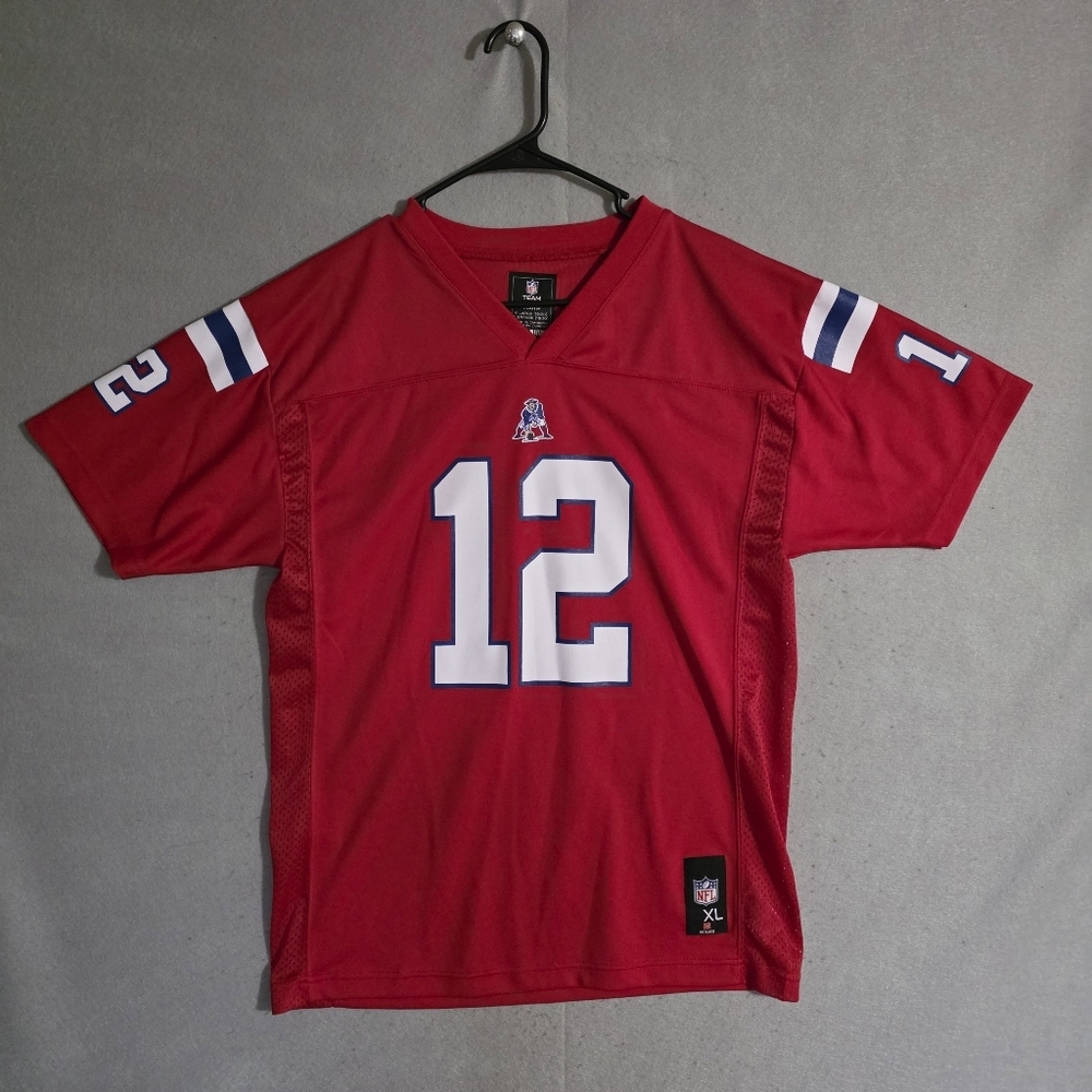NWOT NFL Team Apparel New England Patriots Tom Brady #12 Jersey Size Youth XL